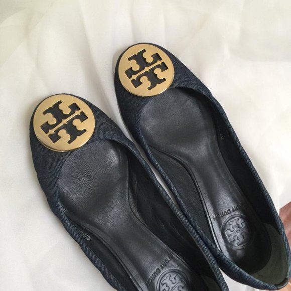 Tory Burch - Denim Quainn Ballet Flat-Quilted - Picture 2 of 8